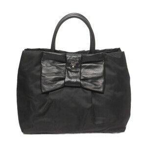 Prada Tessuto Bow Tote Shoulder Bag Black